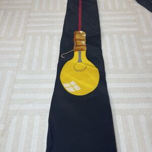 Vintage‎ Vicky Davis Tie 'Turned On' 100% Silk Lightbulb Necktie w Chain 1994